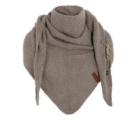 Knit Factory Coco Knitted Shawl - Triangle Scarf Women - Marron - Knitted winter scarf - 190x85 cm - Manufactured in Europe - Ladies scarf - Including decorative pin