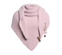 Knit Factory Coco Knitted Shawl - Triangle Scarf Women - Pink - Knitted winter scarf - 190x85 cm - Manufactured in Europe - Ladies scarf - Including decorative pin
