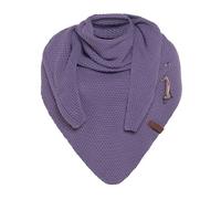 Knit Factory Coco Knitted Shawl - Triangle Scarf Women - Violet - Knitted winter scarf - 190x85 cm - Manufactured in Europe - Ladies scarf - Including decorative pin