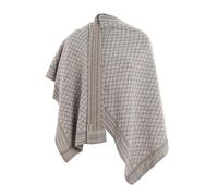 Knit Factory - Dusk Shawl Wrap - One Size | Elegant knitted wrap for women - Wear as a poncho, cape or shawl - Soft and warm - wool blend - Includes stylish brooch