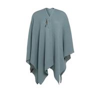 Knit Factory - Jazz Shawl Wrap - Knitted Poncho - Winter Women Poncho - Ladies Cape Coat - Shawls and Wraps - Blanket Scarf - Stone Green - One Size