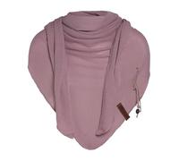 Knit Factory - Lola Knitted Shawl - Premium Triangle Scarf Women - Lightweight scarf for spring, summer and autumn - Ladies scarf - 50% cotton/50% acrylic - Old Pink - 190x85 cm