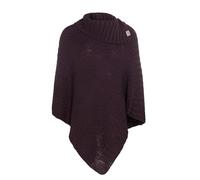 Knit Factory - Nicky Knitted Poncho - Premium Knitted Women Poncho - Ladies Cape Coat - Shawls and Wraps - Aubergine - One Size