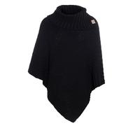 Knit Factory - Nicky Knitted Poncho - Premium Knitted Women Poncho - Ladies Cape Coat - Shawls and Wraps - Black - One Size