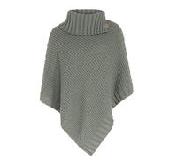 Knit Factory - Nicky Knitted Poncho - Premium Knitted Women Poncho - Ladies Cape Coat - Shawls and Wraps - Urban Green - One Size