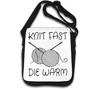 Knit Fast Die Young Live Fast Die Young Parody Shoulder Bag White