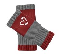 Knit Fingerless Gloves, Heart Embroidery Splicing Outdoor Mitten, Knitted Fingerless Mittens, for Cycling Fishing Driving Camping Motorcycle Riding Hiking Outdoor Activities Winter Commuting
