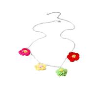 Knit Floral Choker Necklace Trendy Pendant Neck Chain Flower Charm Clavicle Chain Fashion Jewelry For Daily Party Wear Temperament Neckchain Lightweight And Comfortable Necklace Celebration Or Holiday