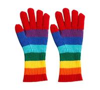 Knit Gloves | Stretchy Touchscreen Rainbow Stripe Mittens | Winter Men Warm Knitting Gloves,for Men Ladies Sports Daily Travel Driving Skating Skiing Fishing Hunting Adventure