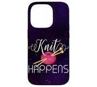 Knit Happens Funny Knitting Lovers Knitters Pride Crafting Case for iPhone 14 Pro