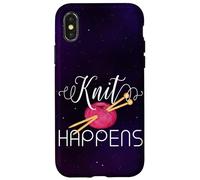 Knit Happens Funny Knitting Lovers Knitters Pride Crafting Case for iPhone X/XS