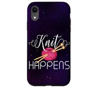 Knit Happens Funny Knitting Lovers Knitters Pride Crafting Case for iPhone XR