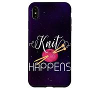 Knit Happens Funny Knitting Lovers Knitters Pride Crafting Case for iPhone XS Max