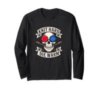 Knit Hard DIE Warm Funny Knitting Long Sleeve T-Shirt
