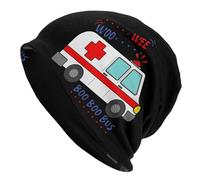 Knit Hat Wee Woo Ambulance Amr Funny Paramedic Thermal Skull Cap Comfortable Knit Beanie for Hiking Outdoor Sports