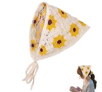 Knit Headbands For Women,Crochet Bandanas Floral - Knitted Hair Scarf Headwrap For Women Girls Floral Headband