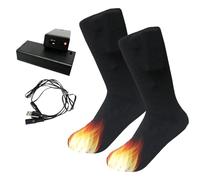 Knit Heated Socks - Integrated Heating Threads, Consistent Warmth Output Control, Soft Knit Construction | Cold Weather Footwear System, Heated Hosiery Apparel, For Outdoor Travel Winter Sports
