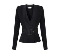 Knit Jacket with Belt - female - Elisabetta Franchi - Blazers - Black - L - Jackets L