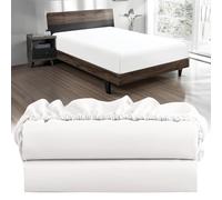 Knit Jersey 100% Cotton 2 Twin XL Fitted Bed Sheets (2-Pack) Soft and Comfy - Twin Extra Long, 15" Deep Pocket, 39" x 80" Great for Dorm Room, Hospital and Split King Dual Adjustable Beds (White)