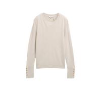 Knit Jumper with Decorative Button Detail on Sleeves Women Tom Tailor Beige 2XL