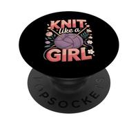 Knit Like A Girl Knitting PopSockets Adhesive PopGrip