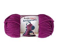 Knit Me Amigurumi Velvet Chenille Yarn, Chunky Yarn for Crochet, 50g/55m Super Soft Polyester for Teddies, Plush Toys and Blankets, EN71-3 and Oeko-Tex Certified, 5.5mm Hook (Magenta)