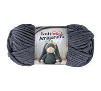 Knit Me Amigurumi Velvet Chenille Yarn, Chunky Yarn for Crochet, 50g/55m Super Soft Polyester for Teddies, Plush Toys and Blankets, EN71-3 and Oeko-Tex Certified, 5.5mm Hook (Slate)
