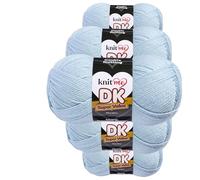 Knit Me DK Double Knitting Yarn Hypoallergenic Acrylic 5X 100g (Baby Blue)