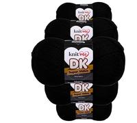 Knit Me DK Double Knitting Yarn Hypoallergenic Acrylic 5X 100g (Black)