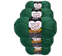 Knit Me DK Double Knitting Yarn Hypoallergenic Acrylic 5X 100g (Emerald Green)
