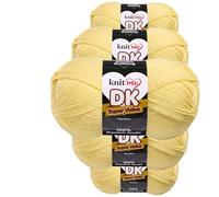 Knit Me DK Double Knitting Yarn Hypoallergenic Acrylic 5X 100g (Lemon)