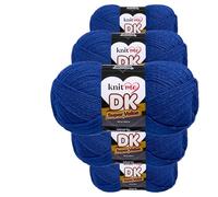 Knit Me DK Double Knitting Yarn Hypoallergenic Acrylic 5X 100g (Royal Blue)