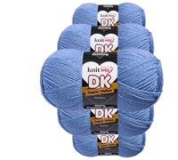 Knit Me DK Double Knitting Yarn Hypoallergenic Acrylic 5X 100g (Sky Blue)