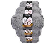 Knit Me DK Double Knitting Yarn Hypoallergenic Acrylic 5X 100g (Steel Grey)