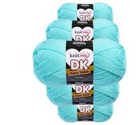Knit Me DK Double Knitting Yarn Hypoallergenic Acrylic 5X 100g (Turquoise)