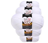 Knit Me DK Double Knitting Yarn Hypoallergenic Acrylic 5X 100g (White)