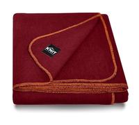 Knit Outdoor Large Military Wool Blanket - Warm & Thick Emergency Survival Blanket Great for Camping, Outdoors, Sports Events, Picnics, 4.5 lbs, 64" x 88" (Maroon)