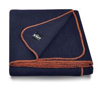 Knit Outdoor Large Military Wool Blanket - Warm & Thick Emergency Survival Blanket Great for Camping, Outdoors, Sports Events, Picnics, 4.5 lbs, 64" x 88" (Navy)