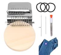 Knit Patch, Knitpatch, Knit Patch Darning Loom, Quick Fabric Repair Tool for Jeans and Socks, Weaving Set with Wood Handle and 10 Hooks, Portable Knitting Machine for DIY Crafts and Textile Projects