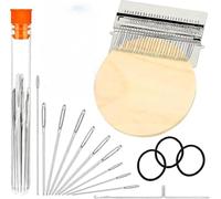 Knit Patch Loom Kit, Knitpatch Kit- Multiple Needle Counts, Personalized Repair, Mini Portable Patch Loom Set for Beginners and Craft Enthusiasts, Create Unique Woven Patterns (42 Hooks)