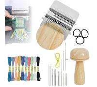 Knit Patch Loom Kit, Patch Maker Knitting Kit, Mini Darning Looms with 14 Hooks, for Quickly Sewing Repair, Sewing Craft Supplies, Loom Knitting Kits for Beginners