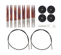 Knit Picks Options 2-3/4" Short Tip Interchangeable Wood Knitting Needle Set (Radiant)