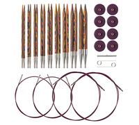 Knit Picks Options Interchangeable Rainbow Wood Circular Knitting Needle Set