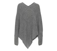 Knit Poncho Asphalt Melange - female - Cream - Ponchos - Gray - ONE SIZE - Jackets ONE SIZE