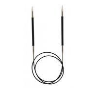 KnitPro Fixed Circular Needles Karbonz KP41146 - 16" (40 cm) 3.5 mm - Black/Silver