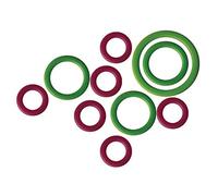 Knit Pro KP10801 10 Large, 20 Medium and 20 Small Plastic Ring Stitch Markers, Pack of 50, Purple/ Green