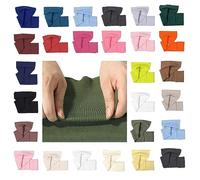 Knit Rib Elastane Waistbands Ribbing Strip, Neotrims Stretch 2 x 2 Fabric Material, Great Recovery Resilient. Use Garment Cuffs, Collars, Welt Edge. 100cms x 20cms Panel. Black, 2 Strips