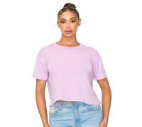 KNIT RIOT Women’s Crop Top - Short Sleeve Boxy Crewneck Casual Active Workout Yoga Gym Running Cropped Basic Tee T Shirts, Lavender, S