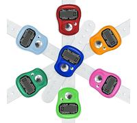 Knit Row Counter, Finger Digital Counter, LCD Display Digital Finger Tally Counter clicker, Electronic Stitch Counter for Knitting, Crochet Row Counter Ring, Stitch Markers for Crocheting (Purple)