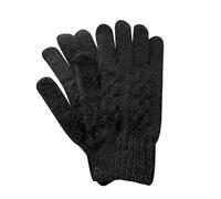 Knit Screen Gloves Winter Five Finger Couple Cycling Plus Student Thickened Warm Retro Woman Mittens for Winter Outdoor Daily Skiing Hiking (Black, One Size)